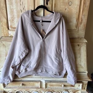 SKIMS Soft Mauve Zip-Up Hoodie